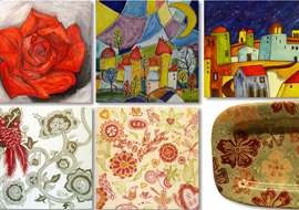 Fiori e paesaggi ceramica
