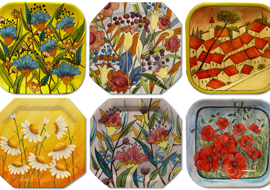 Piatti fiori e paesaggi in ceramica