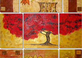 Tele fiori e alberi