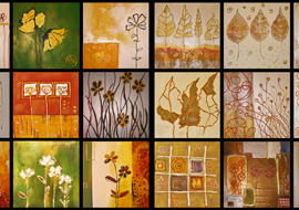 Composizioni tele fiori d'autunno e primavera