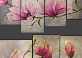 Composizioni tele fiori magnolia