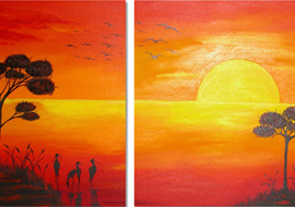 Tela paesaggio trittico